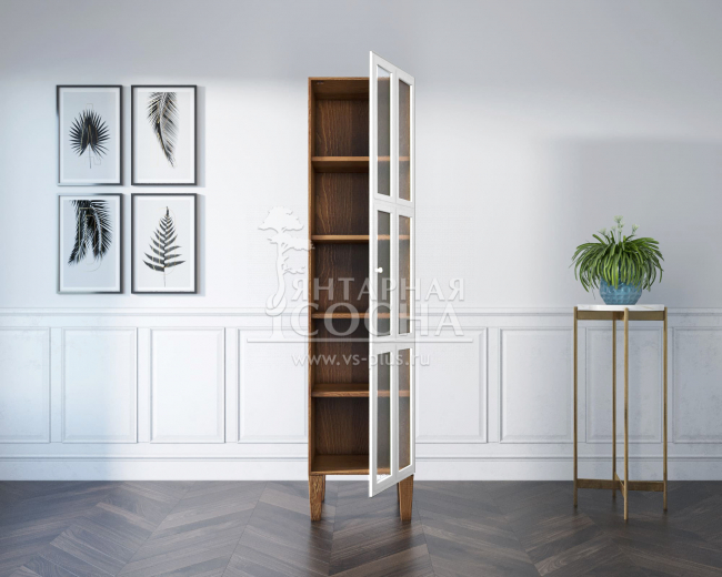 Шкаф одностворчатый "Andersen" с рифлеными стеклами арт AN13WH Шкаф одностворчатый "Andersen" с рифлеными стеклами арт AN13WH