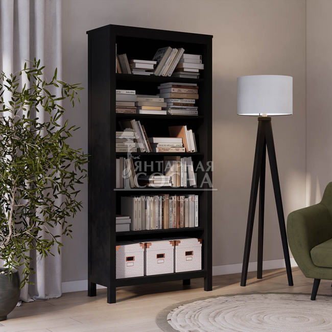 Стеллаж открытый КЫМОР 90 Черный Стеллаж открытый КЫМОР 90 Черный