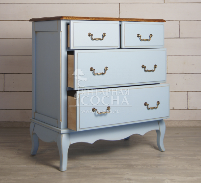 Голубой комод Leontina (4 ящика) арт ST9335B Голубой комод Leontina (4 ящика) арт ST9335B