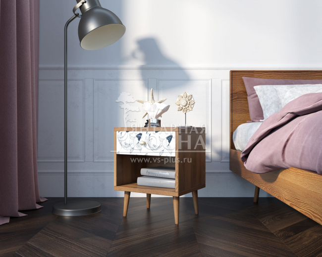 Тумбочка "Berber" с открытой полкой 36 принт арт BB33/Print_36, разноцветная Тумбочка "Berber" с открытой полкой 36 принт арт BB33/Print_36, разноцветная