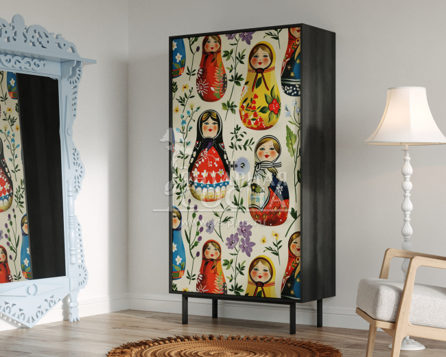 Шкаф двухдверный "Emerson" Матрешки арт EM091/Art04 Шкаф двухдверный "Emerson" Матрешки арт EM091/Art04