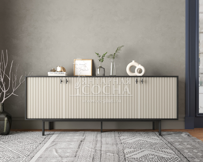 Комод с четыремя дверками "Emerson" арт EM01/milky/L Комод с четыремя дверками "Emerson" арт EM01/milky/L