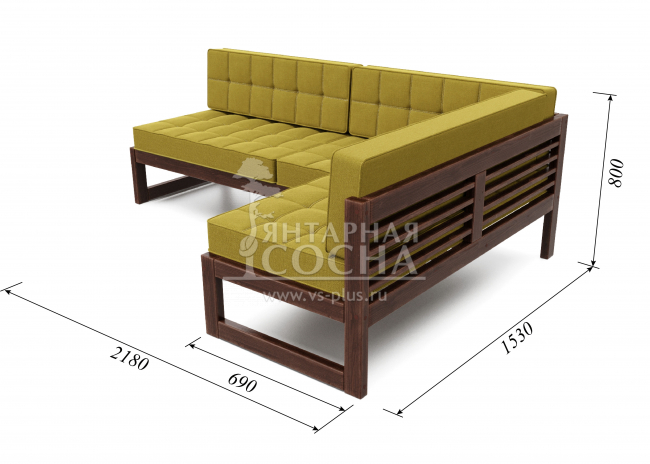 Диван Сега Угловой Textile Орех Mustard Диван Сега Угловой Textile Орех Mustard