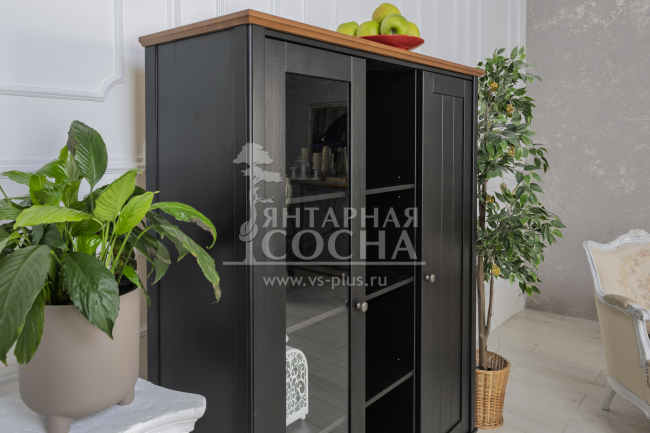 Шкаф для посуды 101 Пенни блэк/антик 24 Шкаф для посуды 101 Пенни блэк/антик 24