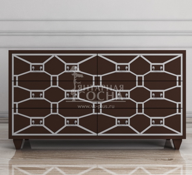 Шоколадный комод "Emerald" 6 ящиков арт DSC348ETG/CH Шоколадный комод "Emerald" 6 ящиков арт DSC348ETG/CH