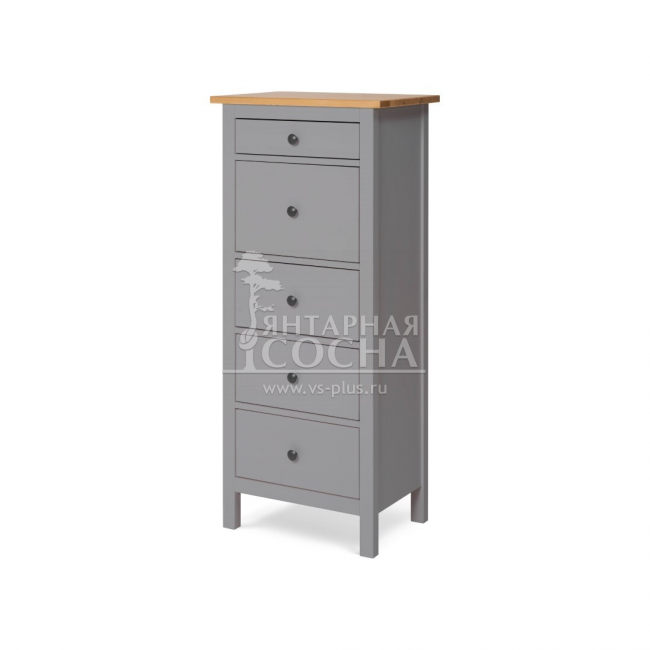 Комод узкий КЫМОР 5 ящиков Серый/Светло-коричневый Комод узкий КЫМОР 5 ящиков Серый/Светло-коричневый