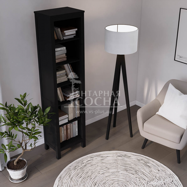 Стеллаж узкий открытый КЫМОР 49 Черный Стеллаж узкий открытый КЫМОР 49 Черный