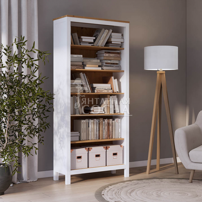 Стеллаж открытый КЫМОР 90 Белый/Светло-коричневый Стеллаж открытый КЫМОР 90 Белый/Светло-коричневый