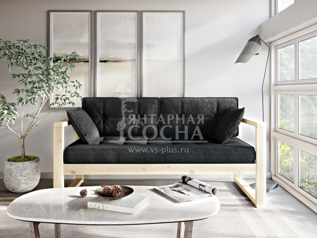 Диван Астер Мини Textile Сосна Black Диван Астер Мини Textile Сосна Black