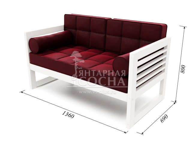 Диван Сега М Velvet Белая эмаль Vinous Диван Сега М Velvet Белая эмаль Vinous