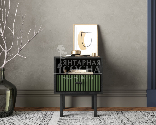 Тумбочка с нижним ящиком "Emerson" арт EM17/green/L Тумбочка с нижним ящиком "Emerson" арт EM17/green/L