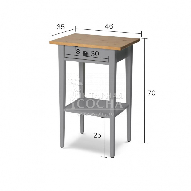 Тумба прикроватная КЫМОР 1 ящик Серая/Светло-коричневая Тумба прикроватная КЫМОР 1 ящик Серая/Светло-коричневая