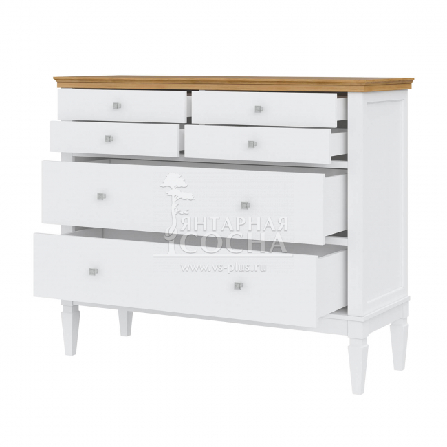Комод Ольса 042 (белый лак/антик 24) (3.1.2) Комод Ольса 042 (белый лак/антик 24) (3.1.2)