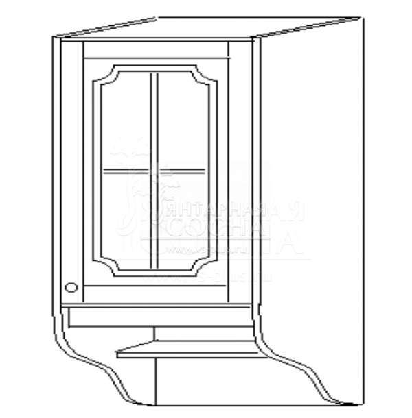 "Скайда-1" Шкаф 50 навесной (1 дверь, стекло)