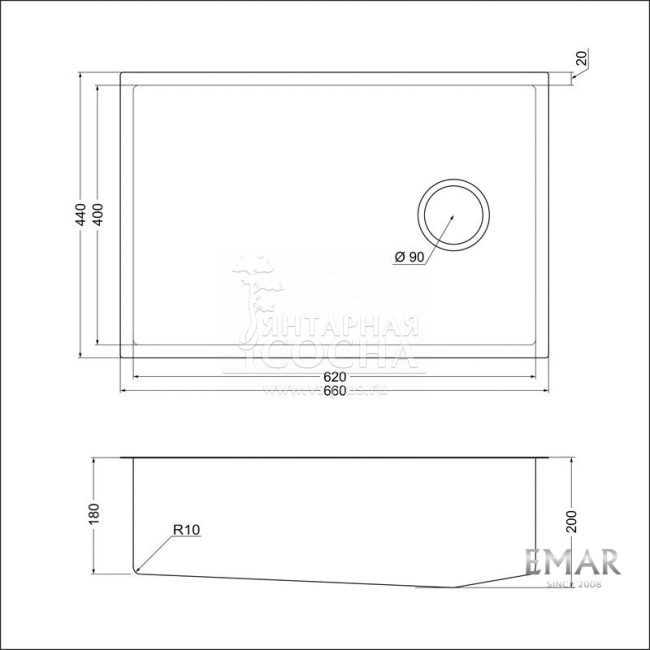 Мойка EMAR 660 (UN) PVD Мойка EMAR 660 (UN) PVD