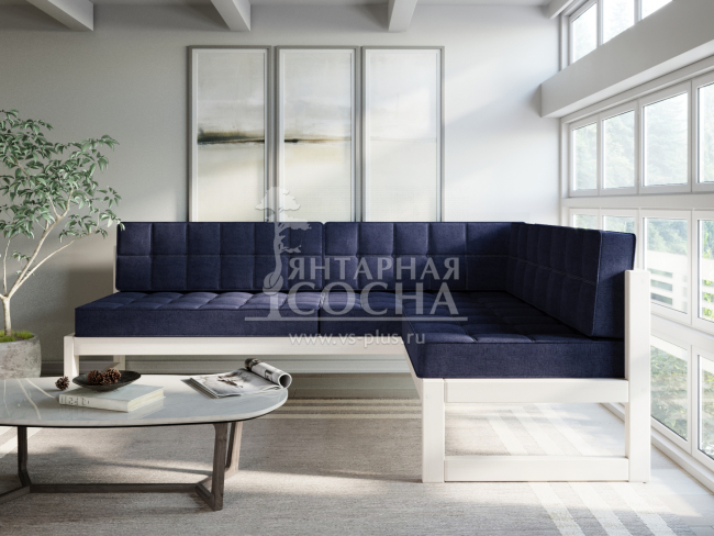 Диван Сега Угловой Textile Беленый Дуб Royal Blue Диван Сега Угловой Textile Беленый Дуб Royal Blue