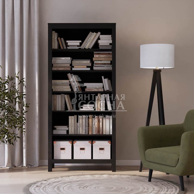 Стеллаж открытый КЫМОР 90 Черный Стеллаж открытый КЫМОР 90 Черный