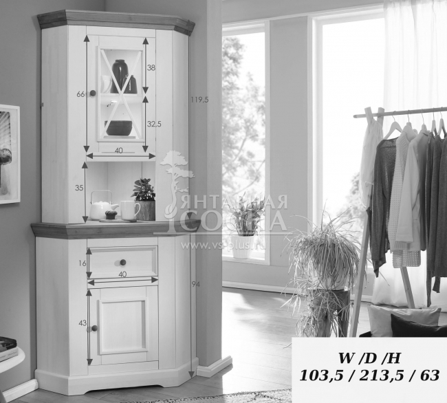 Надстройка комода углового (буфет угловой) Форест Графит Надстройка комода углового (буфет угловой) Форест Графит