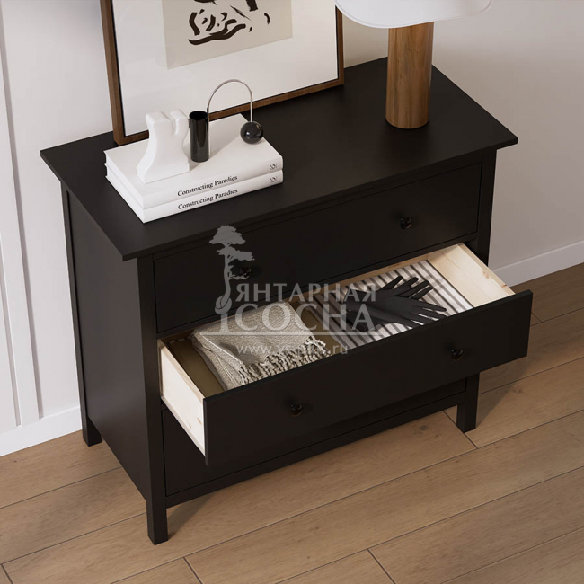 Комод КЫМОР 3 ящика Черный Комод КЫМОР 3 ящика Черный