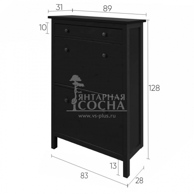 Тумба для обуви КЫМОР 89 Черная Тумба для обуви КЫМОР 89 Черная