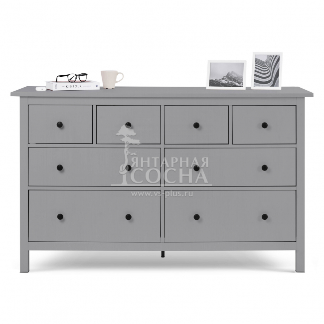 Комод широкий КЫМОР 8 ящиков Серый Комод широкий КЫМОР 8 ящиков Серый