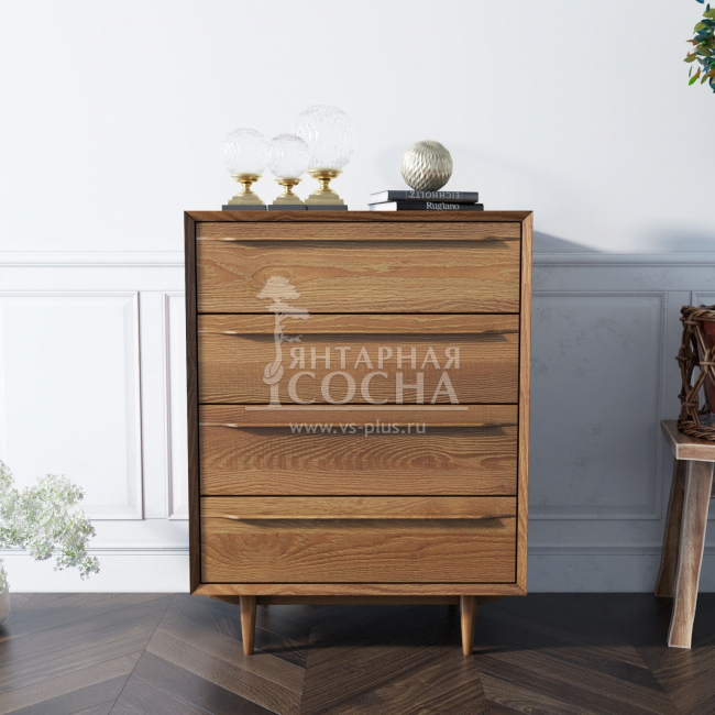Комод в Скандинавском стиле "Bruni" на четыре ящика арт BR08 Комод в Скандинавском стиле "Bruni" на четыре ящика арт BR08