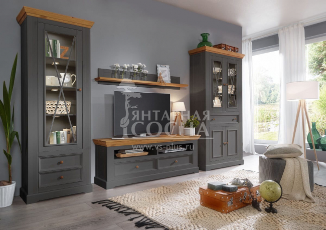 Шкаф для посуды Форест Графит широкий 4 двери 1 ящик Шкаф для посуды Форест Графит широкий 4 двери 1 ящик