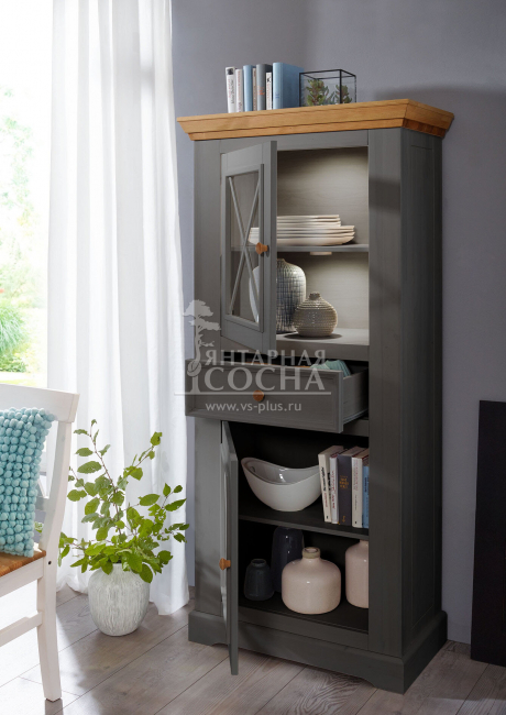 Шкаф для посуды Форест Графит низкий 2 двери 1 ящик Шкаф для посуды Форест Графит низкий 2 двери 1 ящик