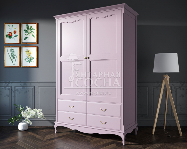 Шкаф "Leontina Lavanda" двустворчатый с ящиками арт ST9327KR2L Шкаф "Leontina Lavanda" двустворчатый с ящиками арт ST9327KR2L