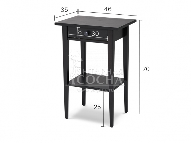 Тумба прикроватная КЫМОР 1 ящик Черная Тумба прикроватная КЫМОР 1 ящик Черная