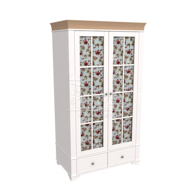 Шкаф 2Х Дверный со стеклянными дверями Бейли Шкаф 2Х Дверный со стеклянными дверями Бейли