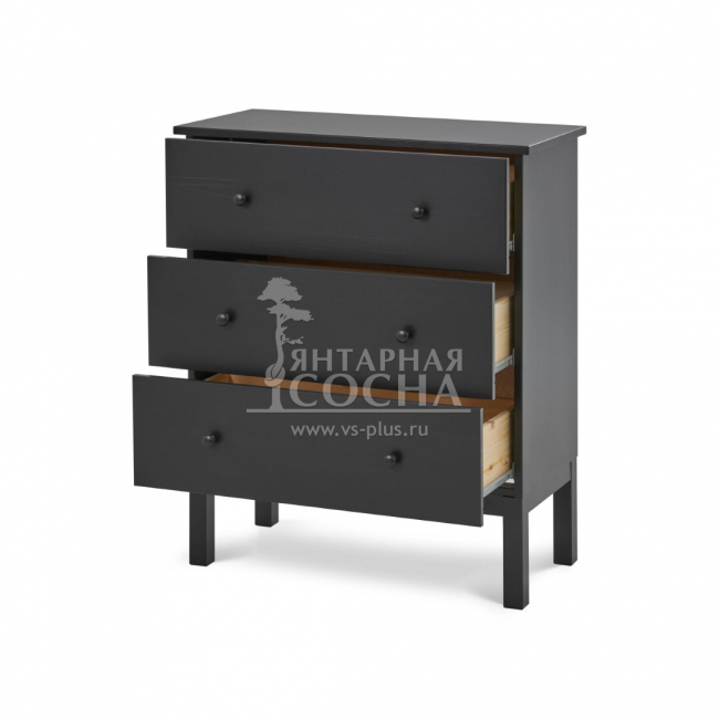 Комод ТИРАНА 3 ящика Черный Комод ТИРАНА 3 ящика Черный