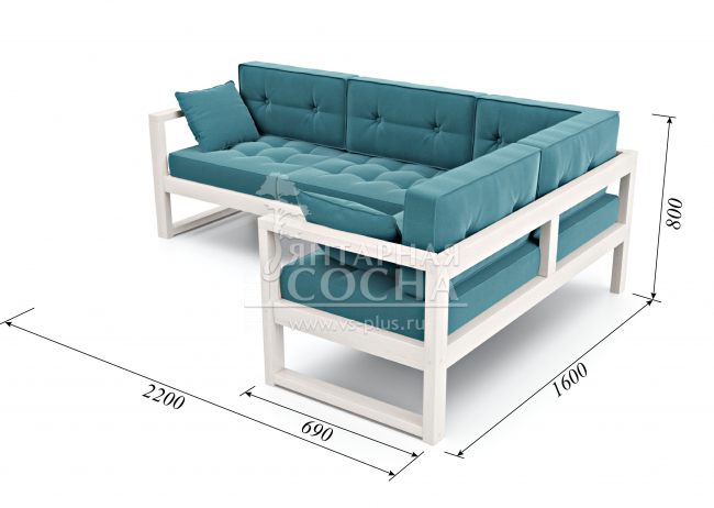 Диван Астер Угловой Velvet Белый Blue Диван Астер Угловой Velvet Белый Blue