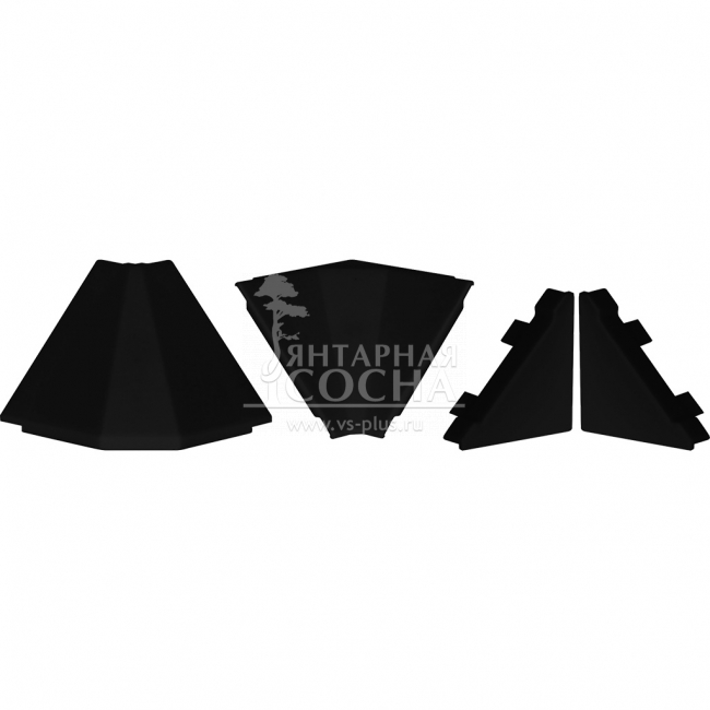 Комплект заглушек для плинтуса под вставку (белый, серый, бежевый, коричневый, зеленый, черный) Комплект заглушек для плинтуса под вставку (белый, серый, бежевый, коричневый, зеленый, черный)