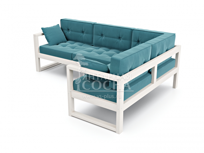 Диван Астер Угловой Velvet Белый Blue Диван Астер Угловой Velvet Белый Blue
