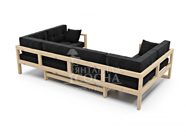 Диван Астер П-образный Textile Сосна Black Диван Астер П-образный Textile Сосна Black