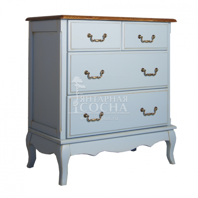 Голубой комод Leontina (4 ящика) арт ST9335B Голубой комод Leontina (4 ящика) арт ST9335B