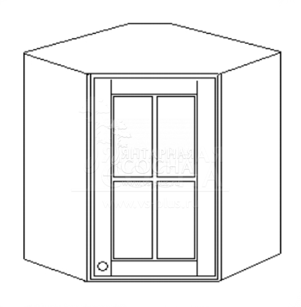 "Скайда-2" Шкаф угловой навесной 60 (1 дверь, стекло )