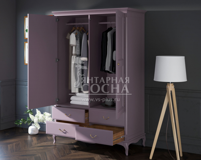 Шкаф "Leontina Lavanda" двустворчатый с ящиками арт ST9327KR2L Шкаф "Leontina Lavanda" двустворчатый с ящиками арт ST9327KR2L