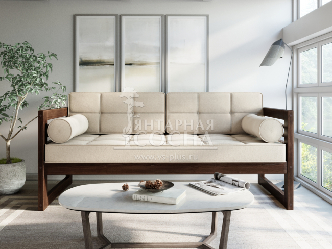 Диван Сега Б Velvet Орех Beige Диван Сега Б Velvet Орех Beige