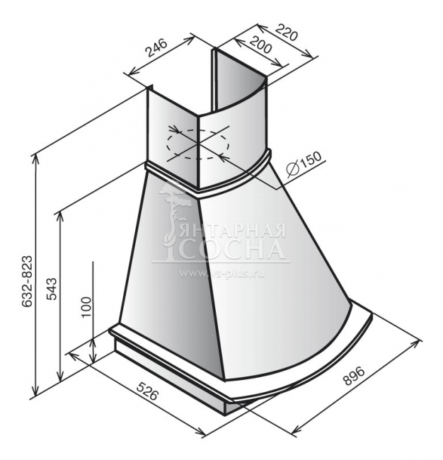 Вытяжка Ротонда 90 бежевый Вытяжка Ротонда 90 бежевый