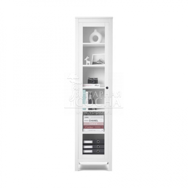 Шкаф узкий для книг КЫМОР Стекло/Стекло 49 Белый Шкаф узкий для книг КЫМОР Стекло/Стекло 49 Белый