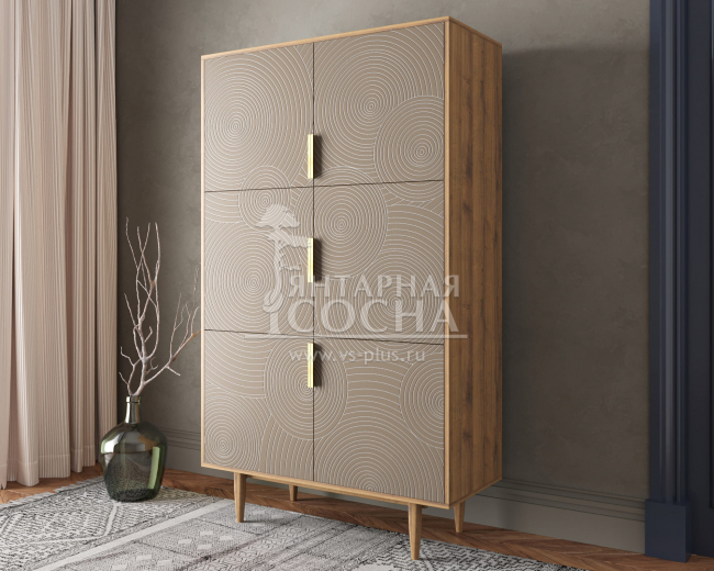 Большой комод с шестью дверками "Line" R20/beige Большой комод с шестью дверками "Line" R20/beige