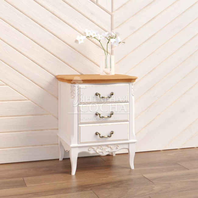 Тумба прикроватная 3 ящика Прованс ясень Тумба прикроватная 3 ящика Прованс ясень