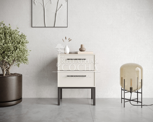 Тумбочка с двумя ящиками "Nicole" арт NEM16 Белый Тумбочка с двумя ящиками "Nicole" арт NEM16 Белый