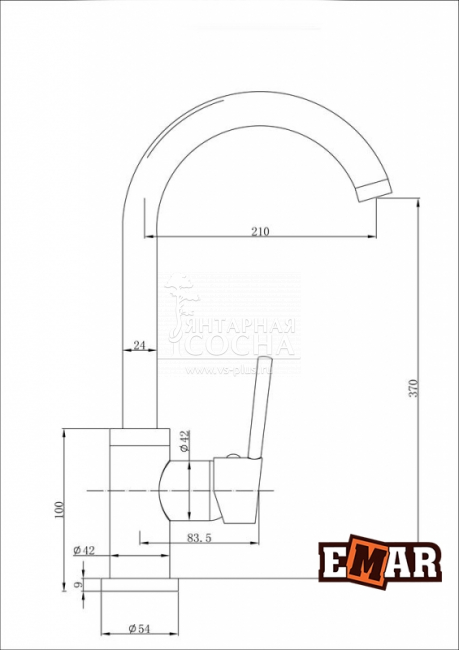 Смеситель EMAR 3004 PVD Смеситель EMAR 3004 PVD