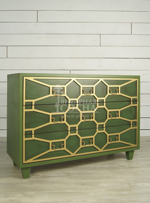 Зеленый комод "Emerald" 3 ящика арт DSC347ETG Зеленый комод "Emerald" 3 ящика арт DSC347ETG