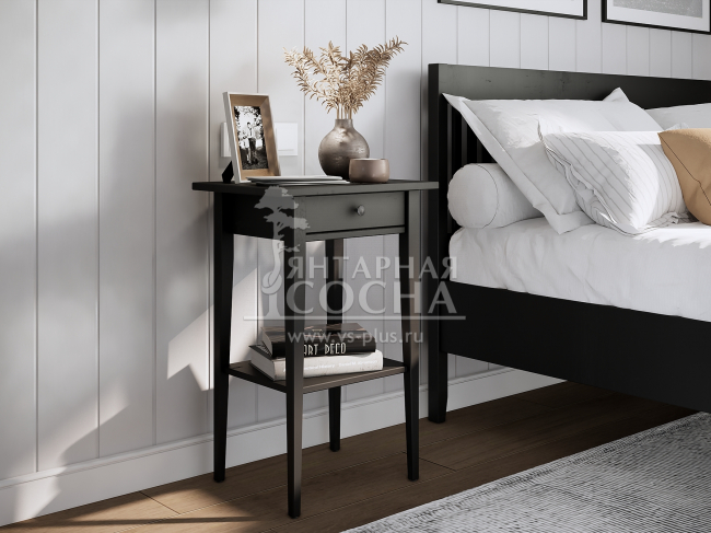 Тумба прикроватная КЫМОР 1 ящик Черная Тумба прикроватная КЫМОР 1 ящик Черная