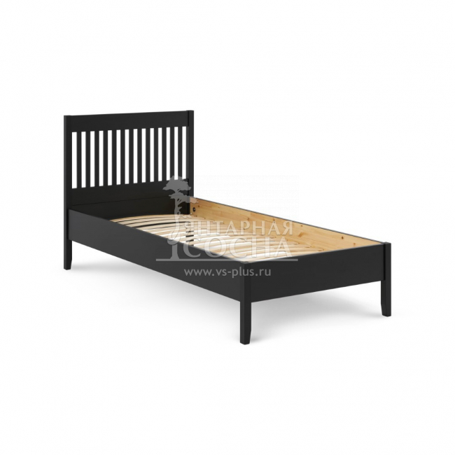 Кровать односпальная ИЛЕКСА 90х200 Черная Кровать односпальная ИЛЕКСА 90х200 Черная