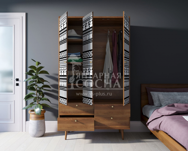 Шкаф трехстворчатый "Berber" принт 19 арт BB02/Print_19 Шкаф трехстворчатый "Berber" принт 19 арт BB02/Print_19